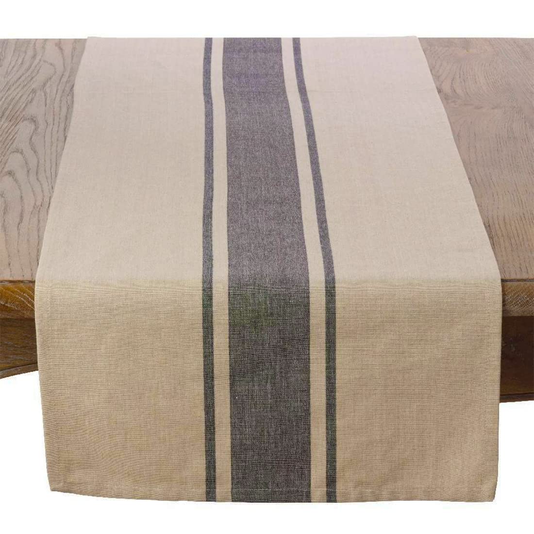 Fennco Styles Aulaire Banded Design 100% Cotton Table Runner 16" W x 72" L - Striped Table Cover for Home, Dining Room Decor, Banquets, Family Gathering and Special Occasion