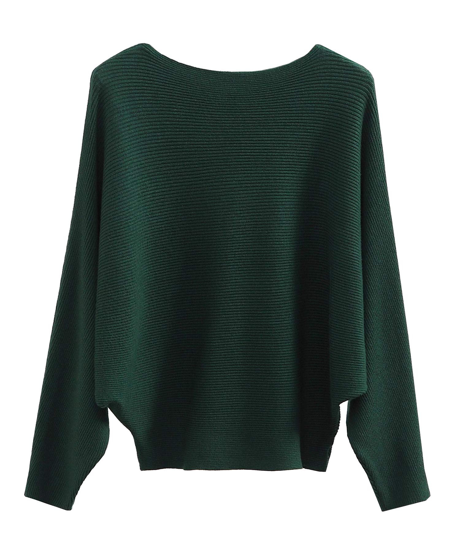 Styles I Love Women Autumn Winter Boat Neck Batwing Sleeve Pullover Knitted Sweater Long Sleeve Loose Top