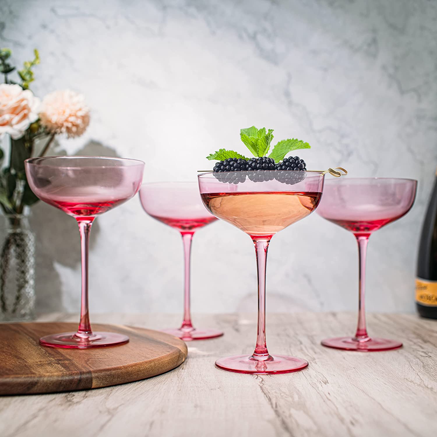 Colored Coupe Glass 7OZ Set Of 4 By Colorful Champagne Cocktail Glasses Fancy Manhat