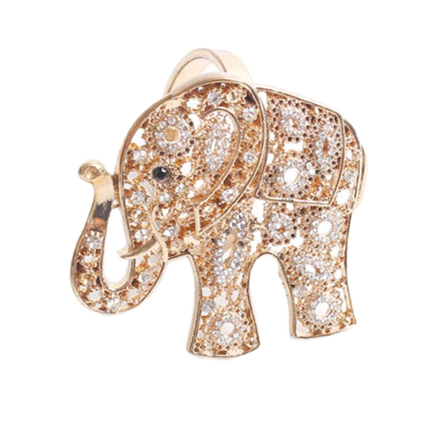 Fennco Styles Gorgeous Metal Jeweled Napkin Rings - Set of 4 (Elephant-Bejeweled)