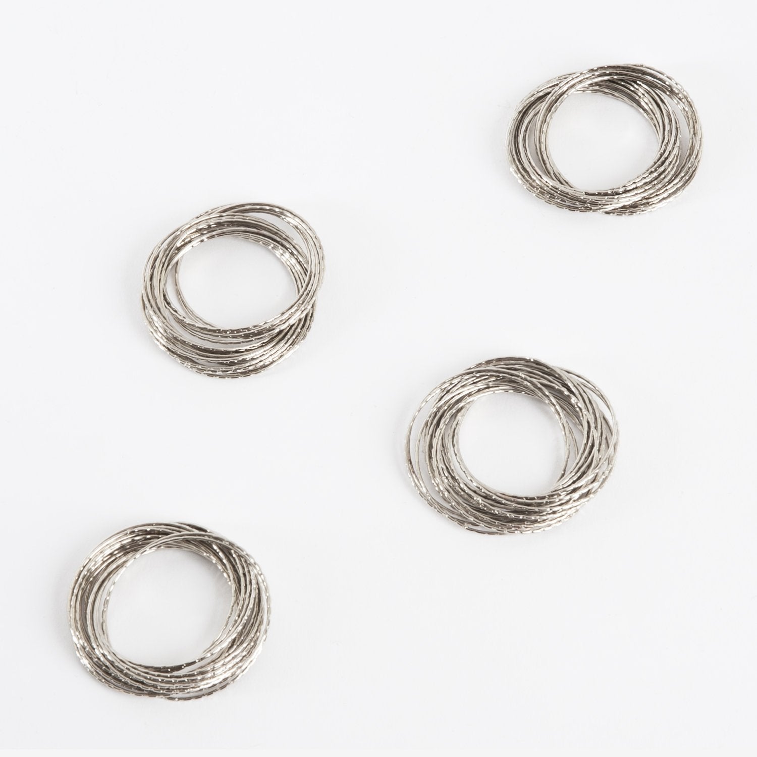 Fennco Styles Bangle Design Metal Napkin Rings, Set of 4