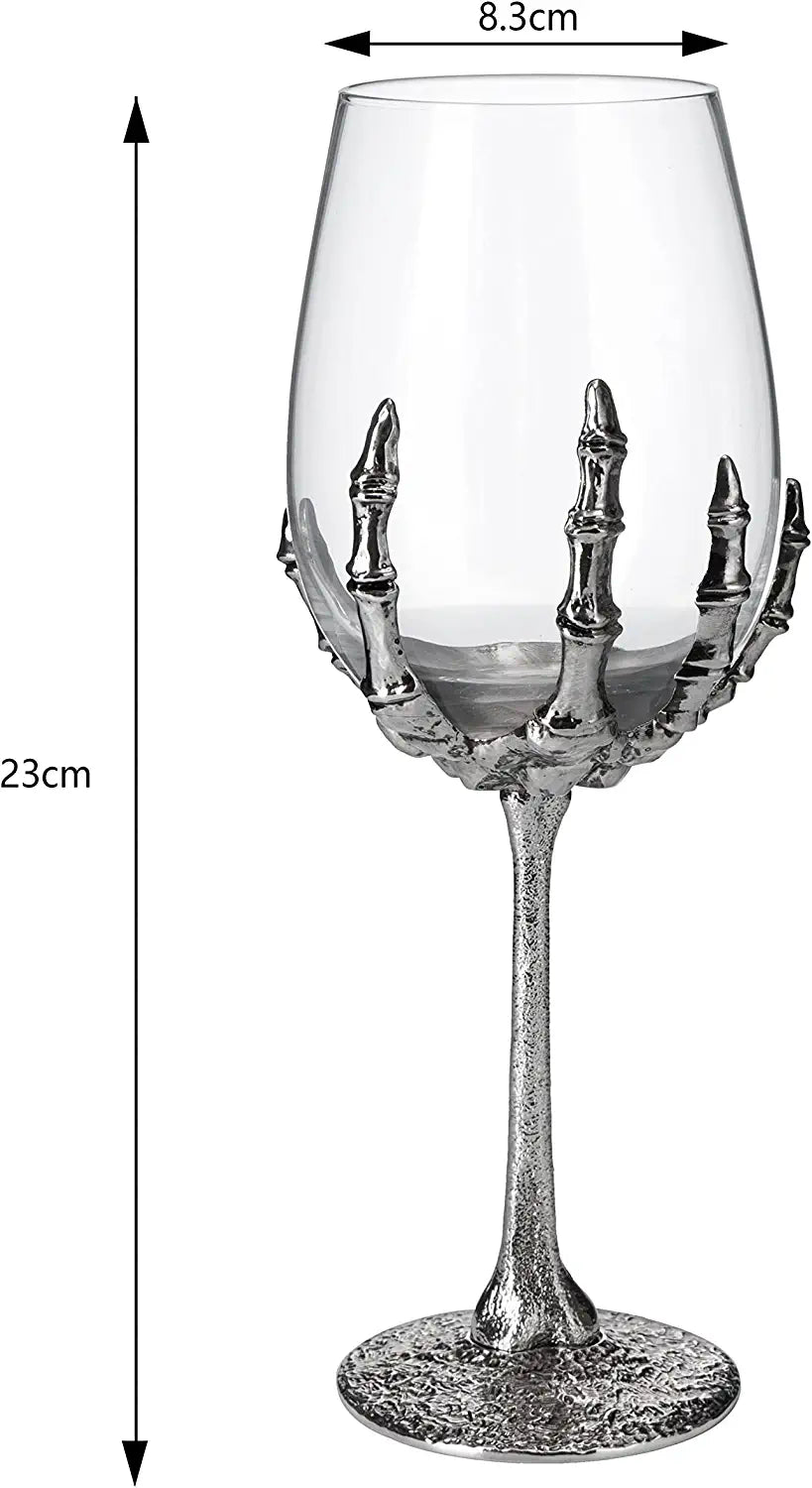 Stemmed Skeleton Wine Glasses Set Of 2 By Skeleton Hand Glasses 9 H Goth Gifts Skele