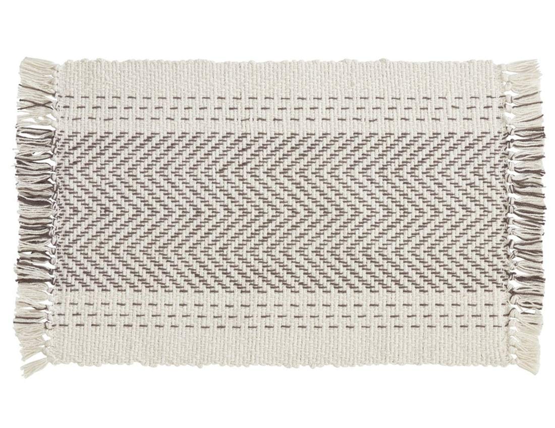 Modern Kantha Stitch Design 100% Cotton Table Runner - Grey Table Cover for Everyday Use, Dining Room Décor, Family Gathering and Special Occasion