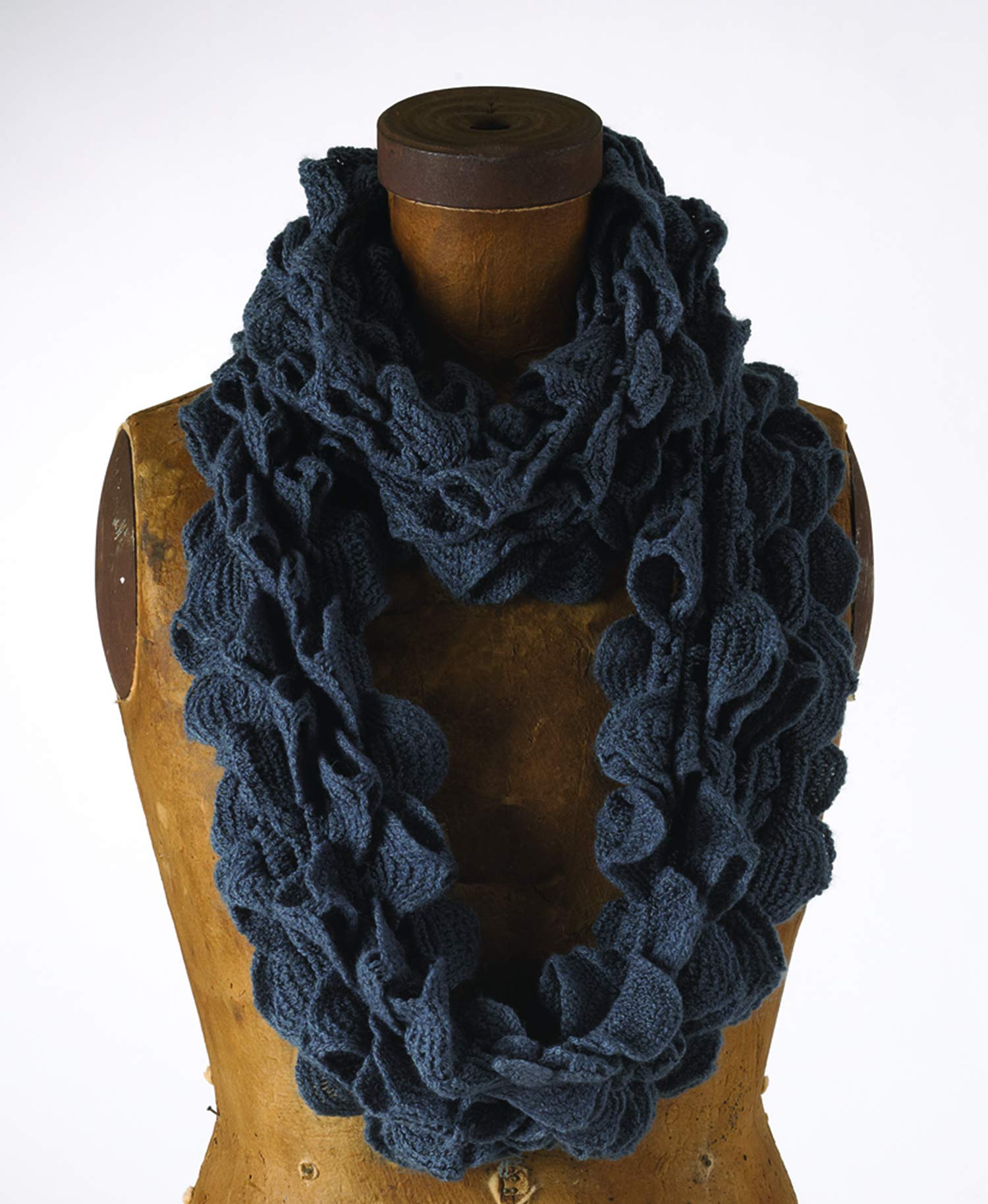 stylesilove Women Girls Chic Ruffle Knit Infinity Circle Loop Scarf Versatile Winter Autumn Fashion Neck Warmer