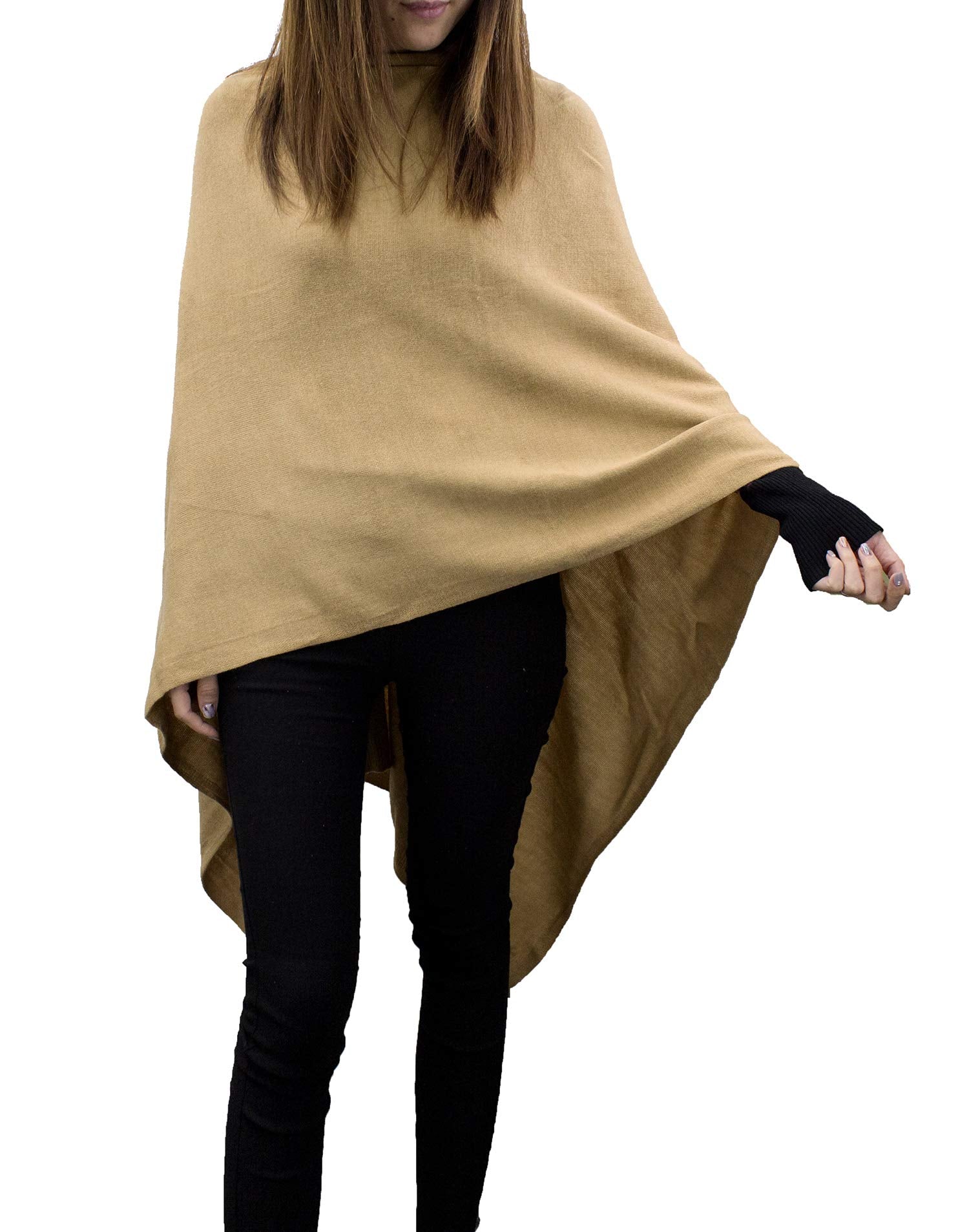 stylesilove Women Ultra Soft Knit Poncho Sweater Pullover Cardigan Lightweight Wrap Topper for All Season