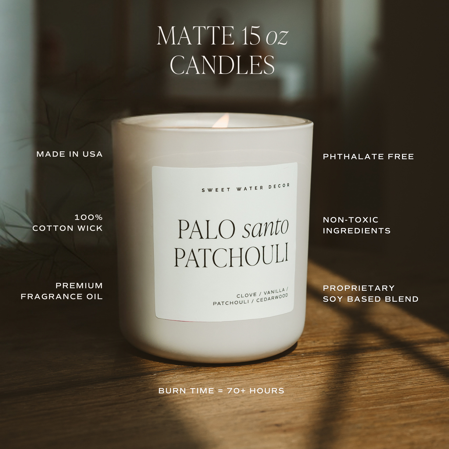 Warm and Cozy 15 oz Soy Candle, Matte