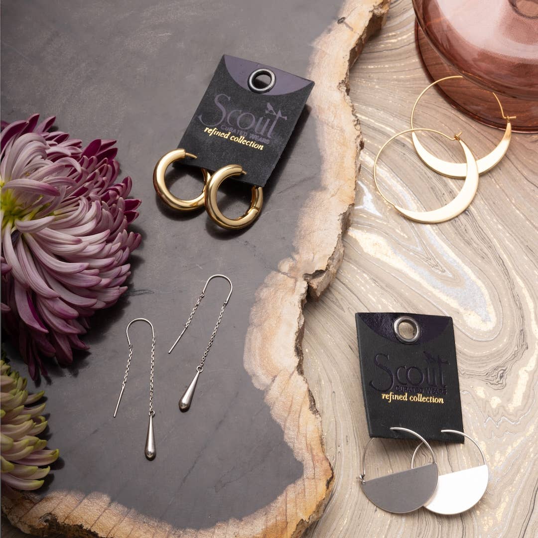 Refined Earring Collection - Teardrop Threader/Gold