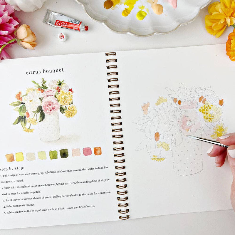 Bouquets Watercolor Workbook