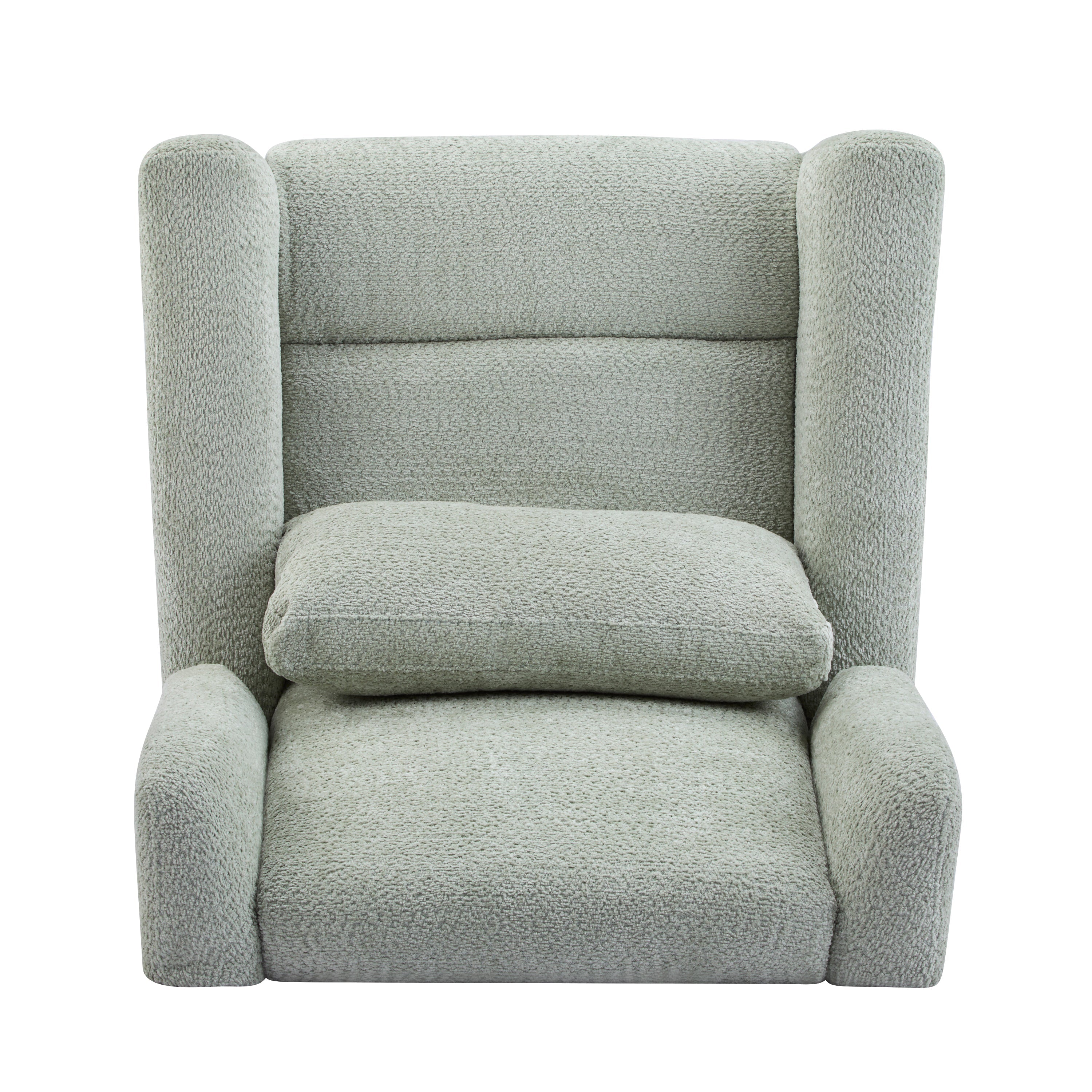 Power Recliner Chair Swivel with Boucle Upholstery and 360° Swivel