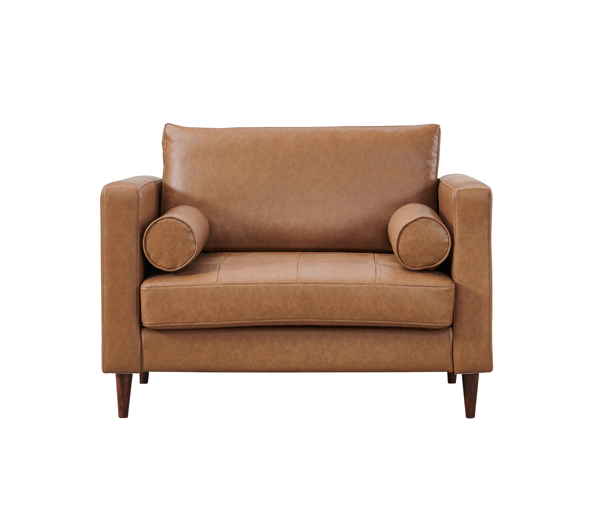 Alessandra Modern Contemporary Eco Leather Arm Chair - Light Brown