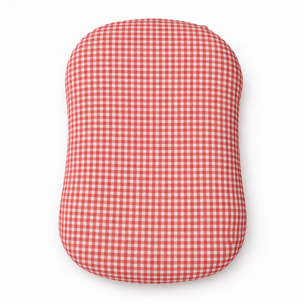 Red Gingham Ruffle Baby Lounger Cover