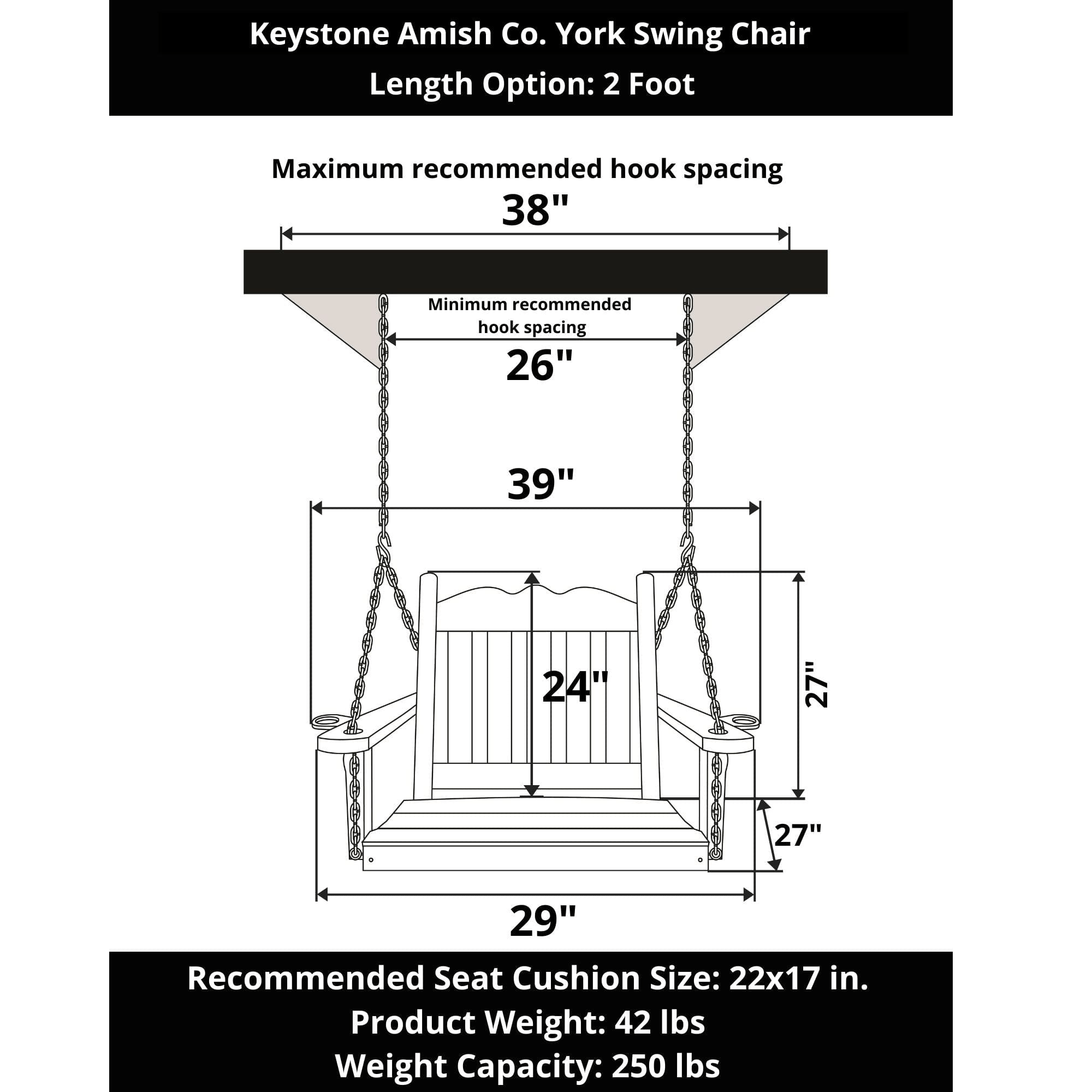 Keystone Amish Co. York Swing Chair, Red