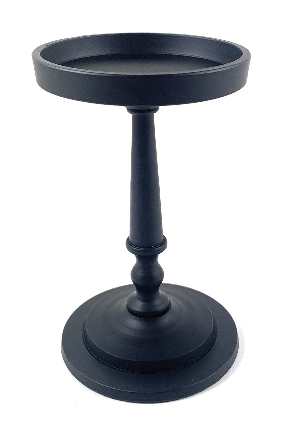 Vibhsa Pillar Candle Holder | Matte Black, 7"H, Fits 3.5" Candles