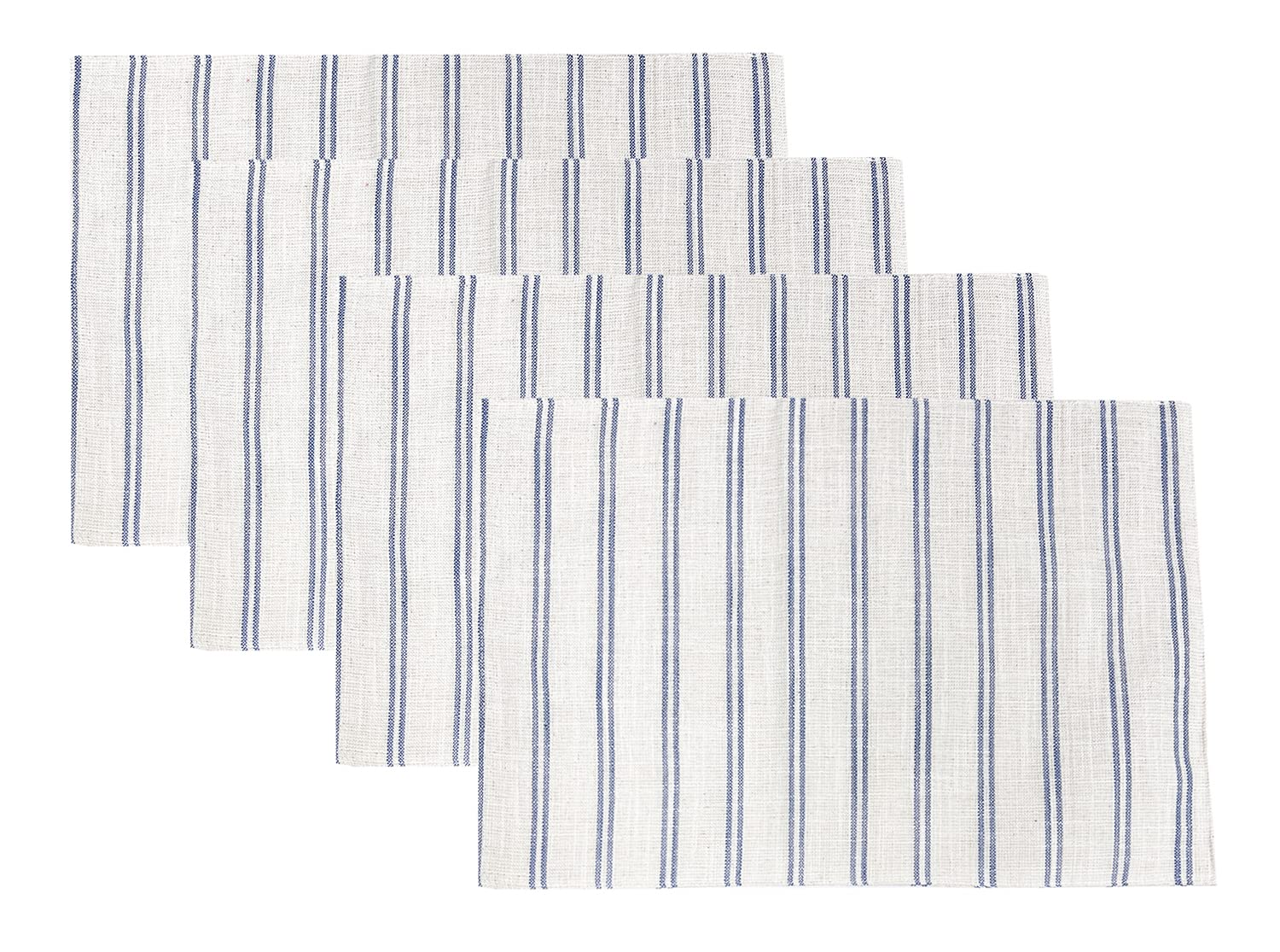 Fennco Styles Modern Striped Linen Blend Table Runner 16" W x 54" L - Beige Woven Table Cover for Home Décor, Dining Table, Banquets, Family Gathering and Special Events