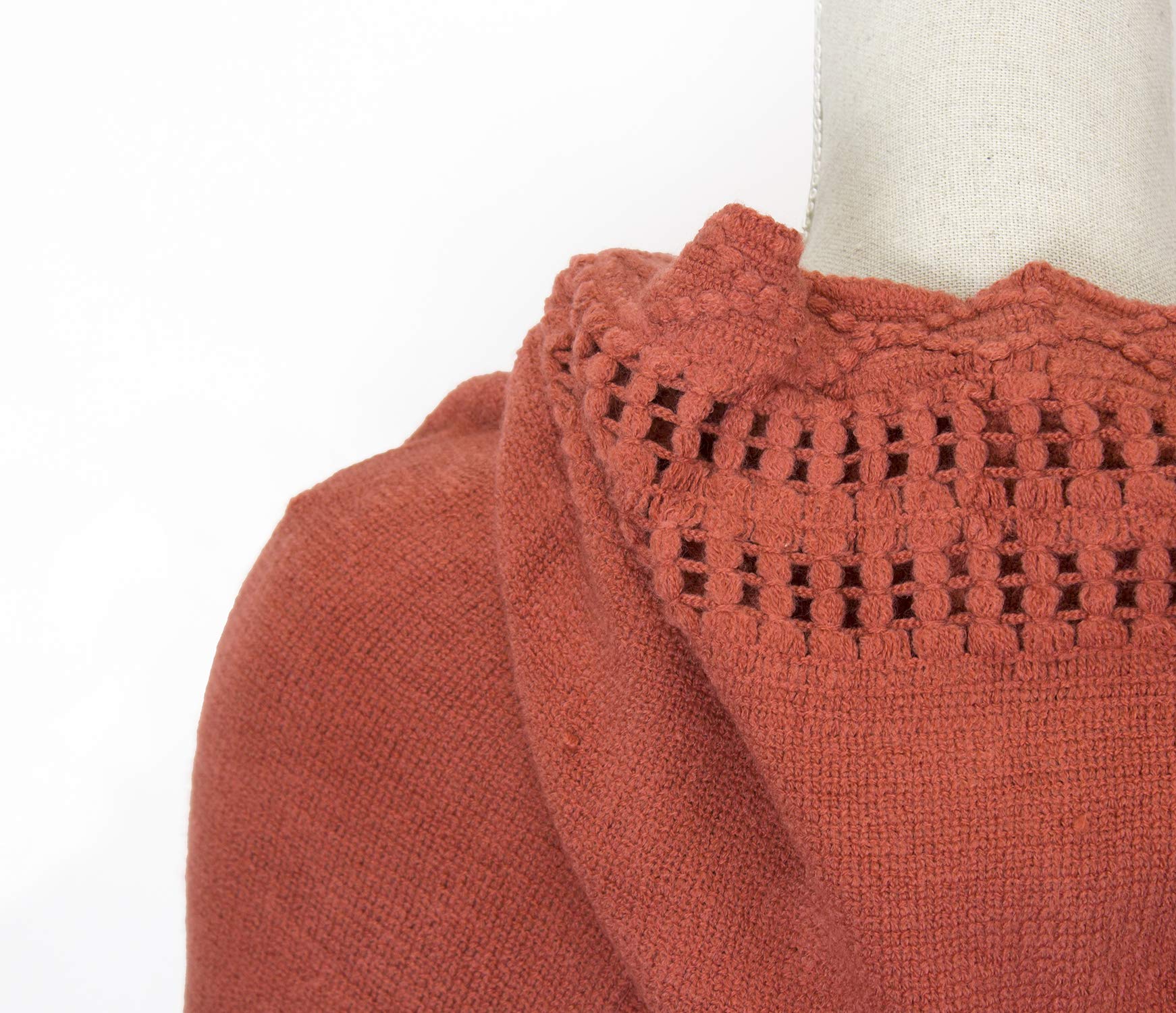 Styles I Love Women Fringed Lace Up Hooded Poncho Pullover Cardigan Soft Wrap for Winter Season