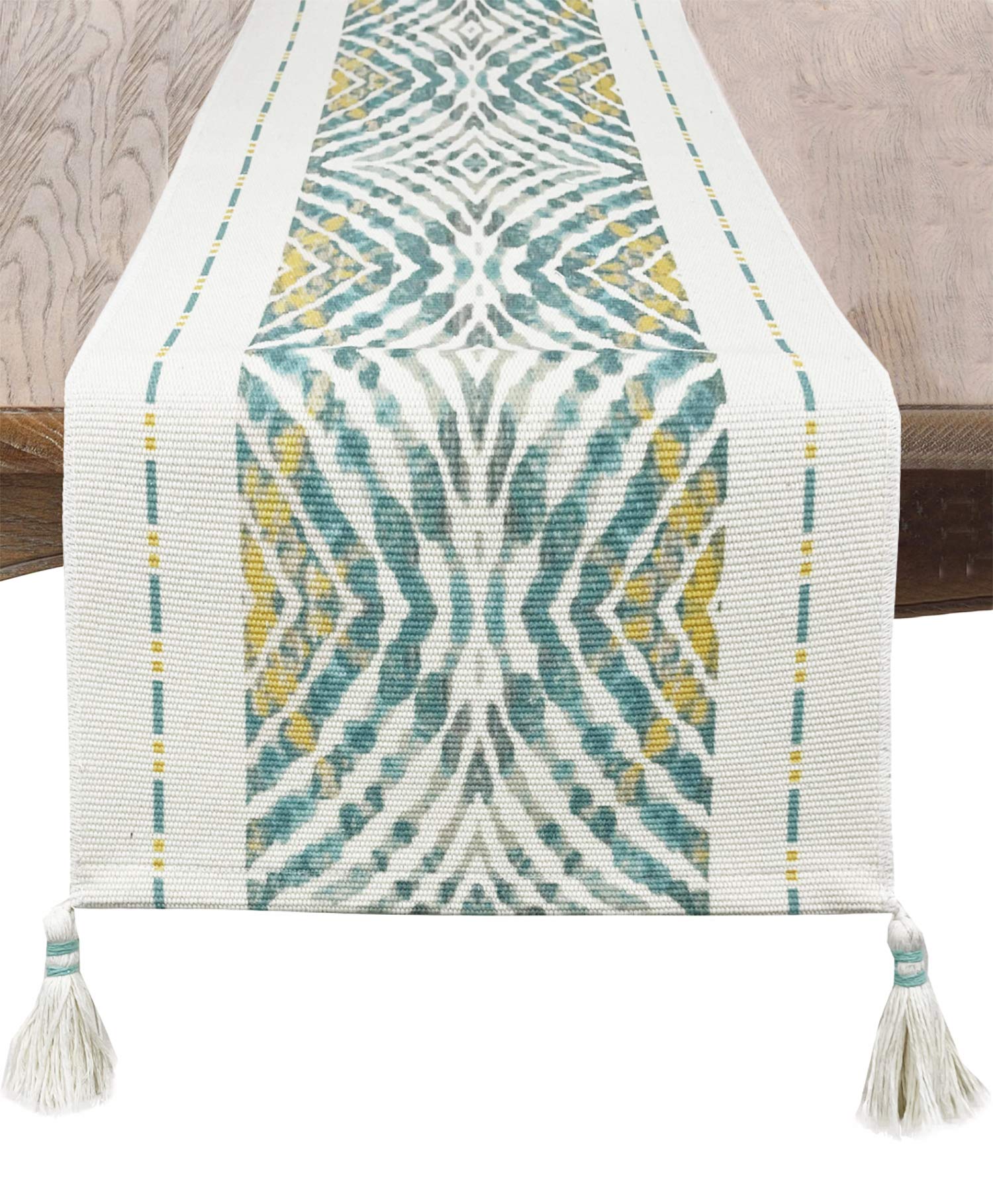 Fennco Styles Diamond Print Braided Cotton Placemats 14" W x 19" L, Set of 4