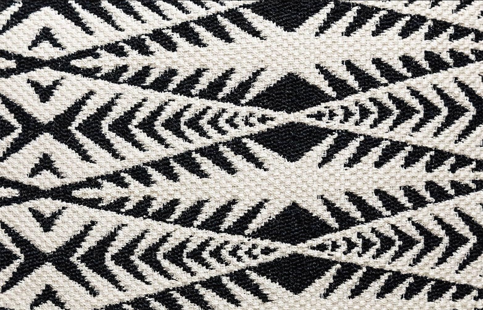 Fennco Styles Jacquard Moroccan Diamond Decorative Filled Throw Pillow 18" W X 18" L - Black Woven Soft Cushion for Home, Couch, Bedroom, Living Room and Office Décor