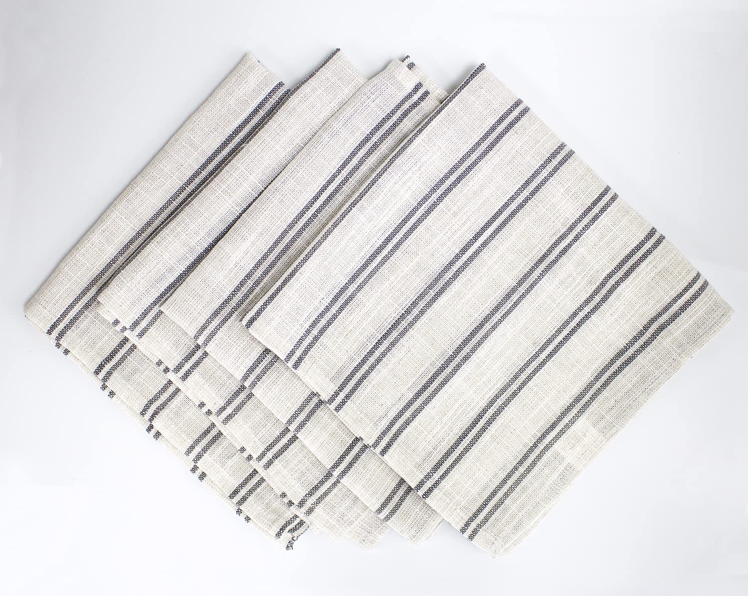 Fennco Styles Modern Striped Linen Blend Table Runner 16" W x 54" L - Beige Woven Table Cover for Home Décor, Dining Table, Banquets, Family Gathering and Special Events