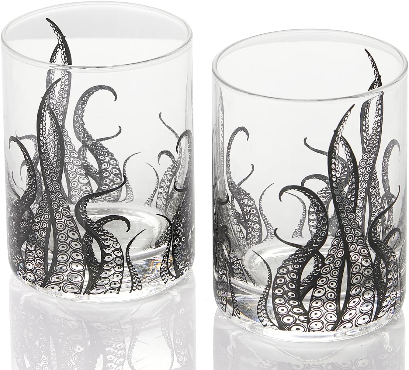 Octopus Tentacle Whiskey Glassware Set Of 2 9 Oz Handmade Craft Beer Cocktail Water Bar Rock Glass K