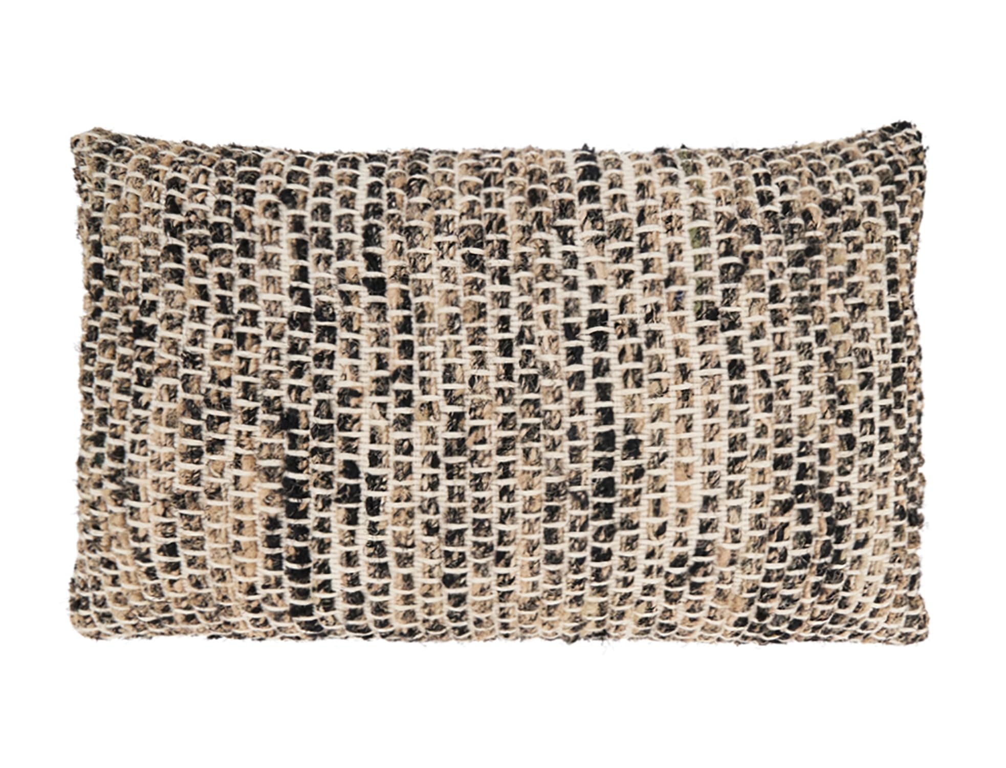 Fennco Styles Striped Design 100% Cotton Decorative Throw Pillow Cover 16" W x 24" L - Natural Woven Textured Cushion Case for Home, Couch, Bedroom, Living Room and Office Décor