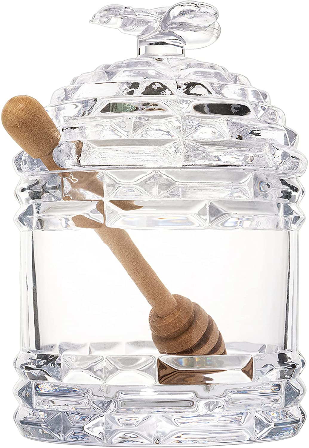 Bee Honey Jar By 5 H Glass Honey Pot With Dipper And Lid Cover For Home Kitchen Hone