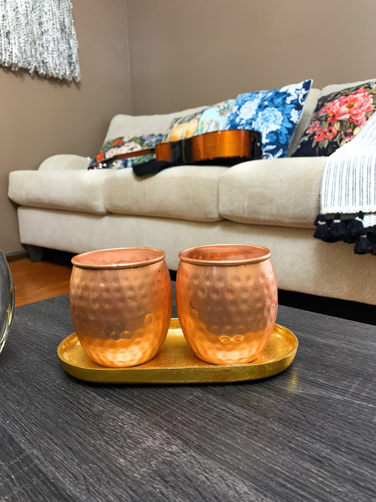 Vibhsa Hammered Moscow Mule Mugs, Set of 2
