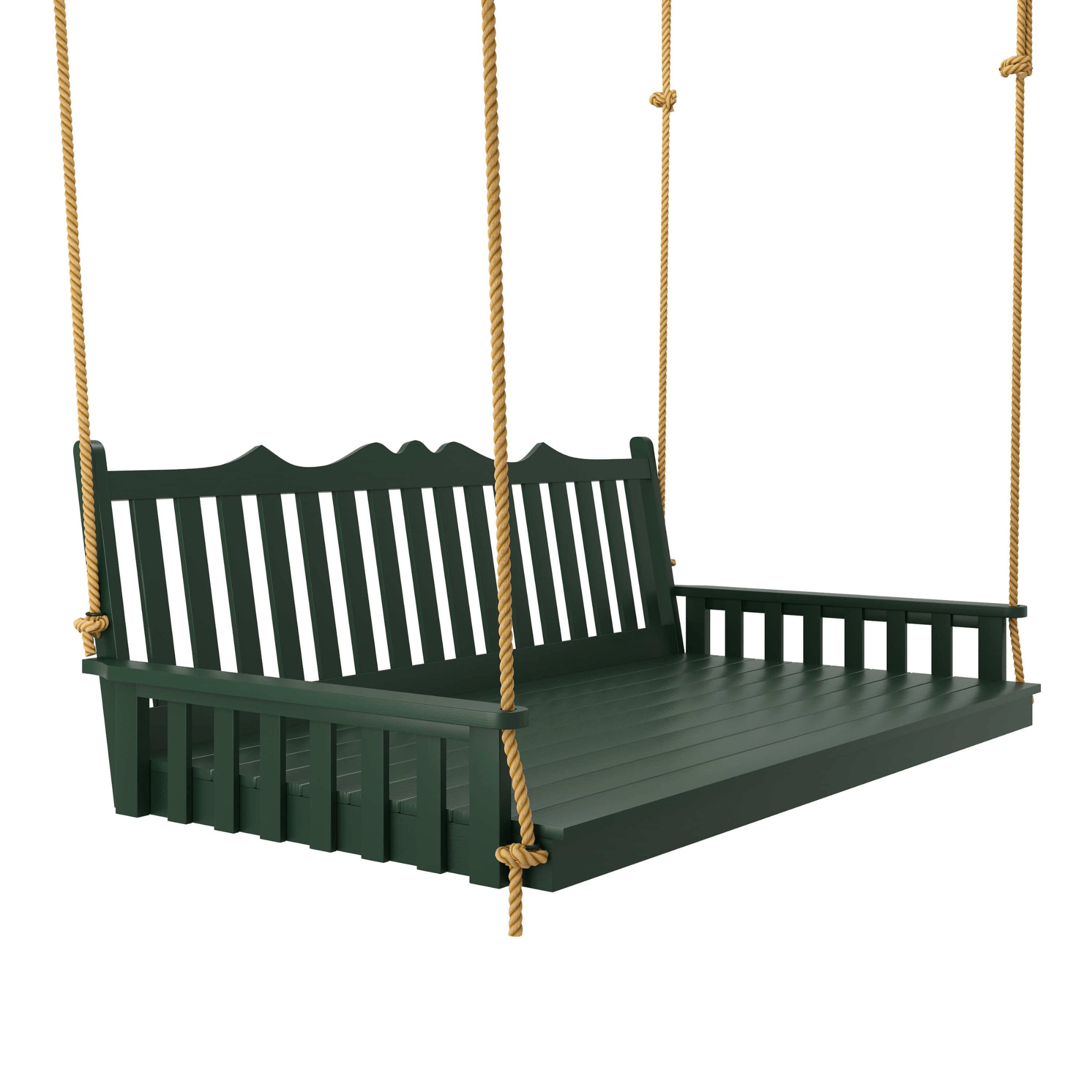 Keystone Amish Co. 6 Foot York Porch Swing Bed, Dark Green Paint