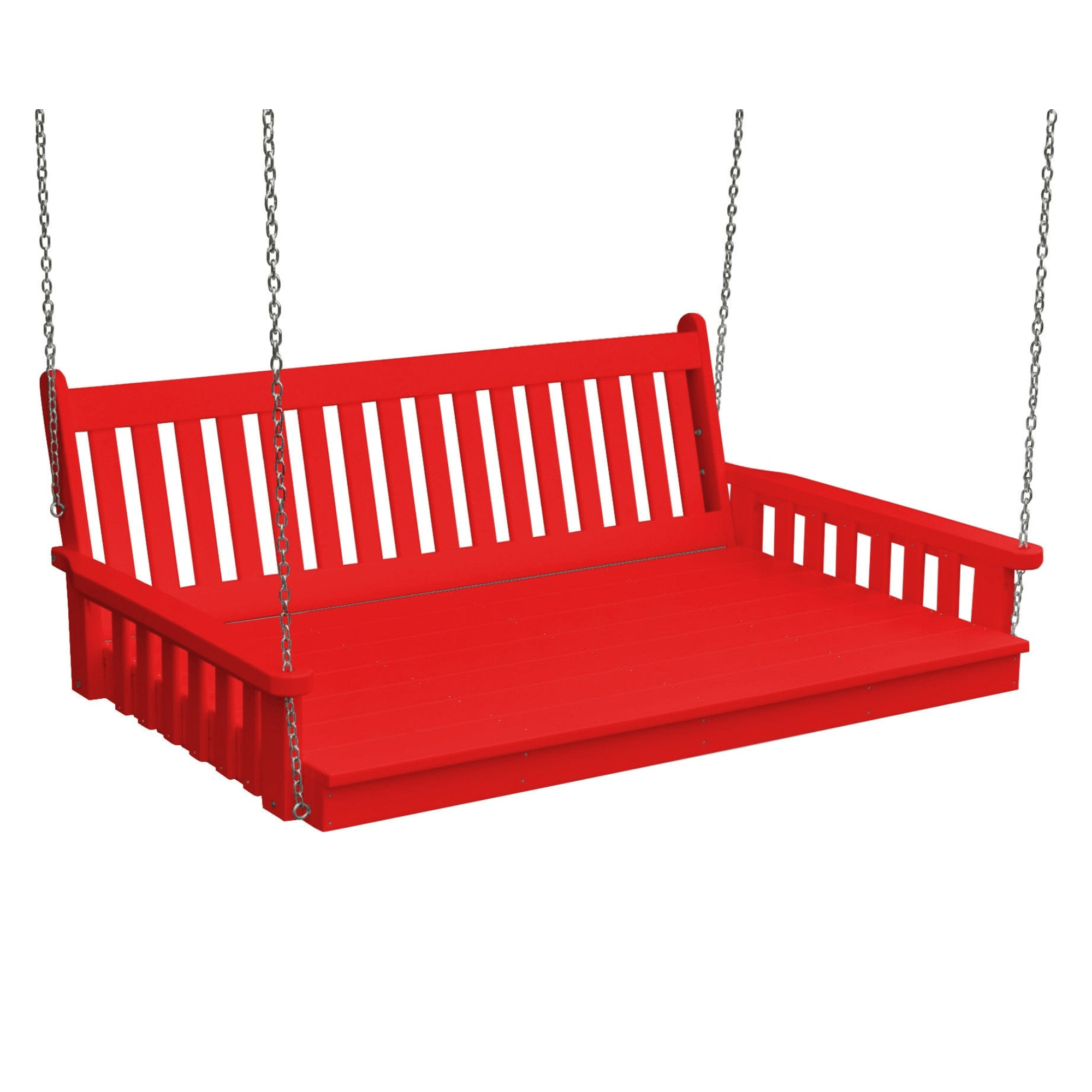 Keystone Amish Co. 6 Foot Franklin Recycled Plastic Swing Bed, Bright Red