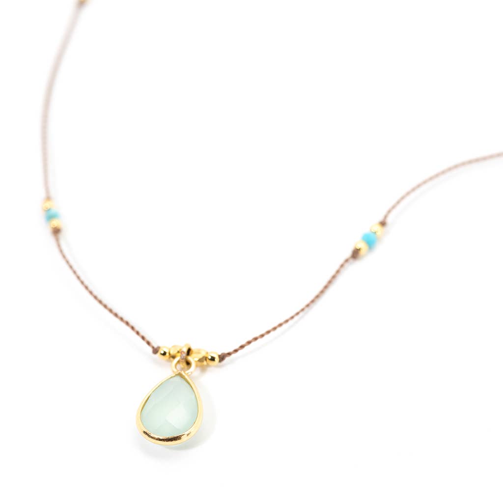 Gemstone Necklace - Aqua Chalcedony