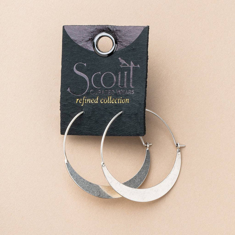 Refined Earring  - Crescent Hoop/Sterling Silver