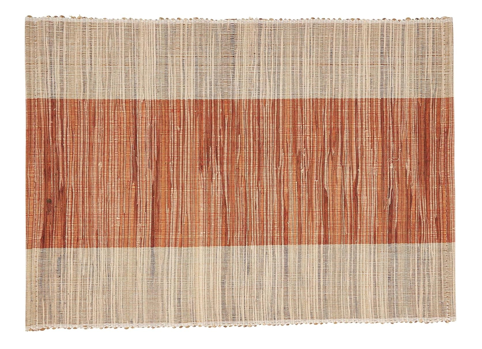 Fennco Styles Modern Water Hyacinth Banded Placemats 14 x 19 Inch, Set of 4 - Shimmering Table Mats for Home Décor, Dining Table, Banquets, Holiday and Special Events