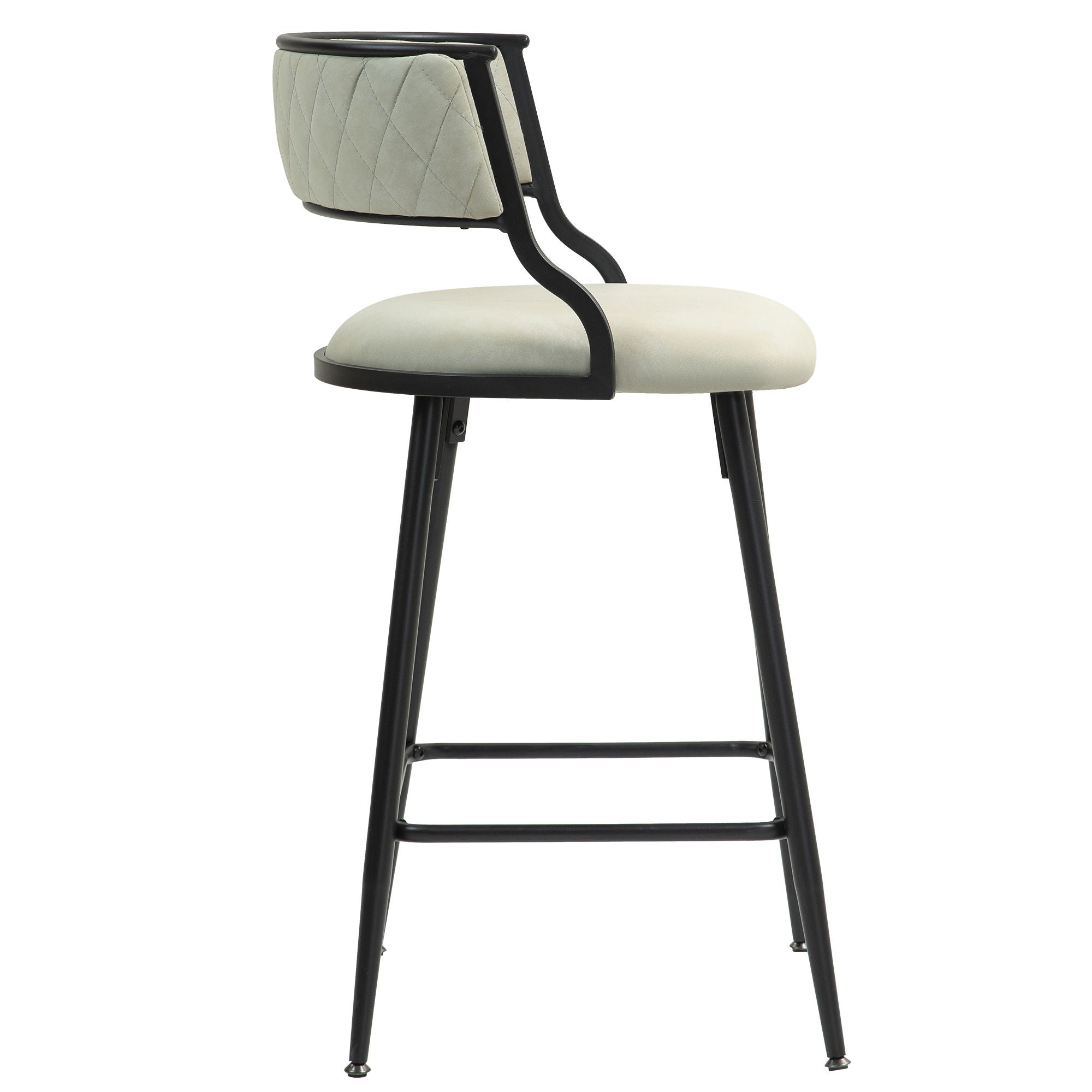 Counter Height Bar Stools With Powder Coating Base And Footrest (Set of 2) -
