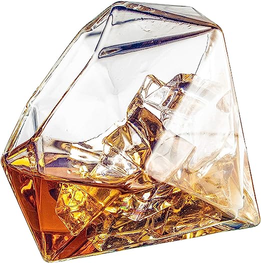 Set Of 4 Diamond Whiskey Wine Glasses 10OZ Wine Whiskey Water Diamond Shaped Diamonds Collection Spa