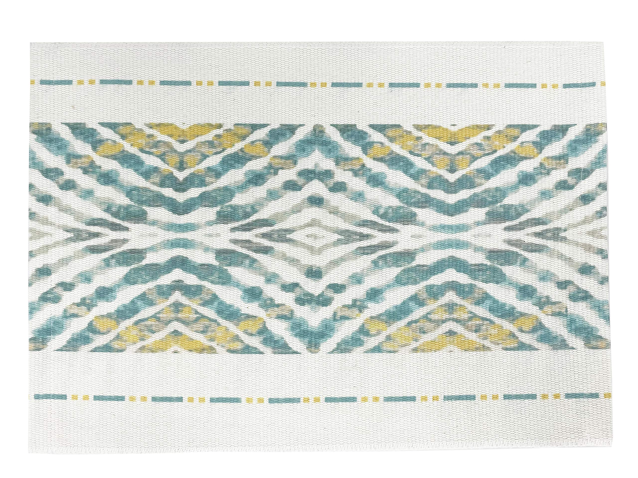 Fennco Styles Diamond Print Braided Cotton Placemats 14" W x 19" L, Set of 4