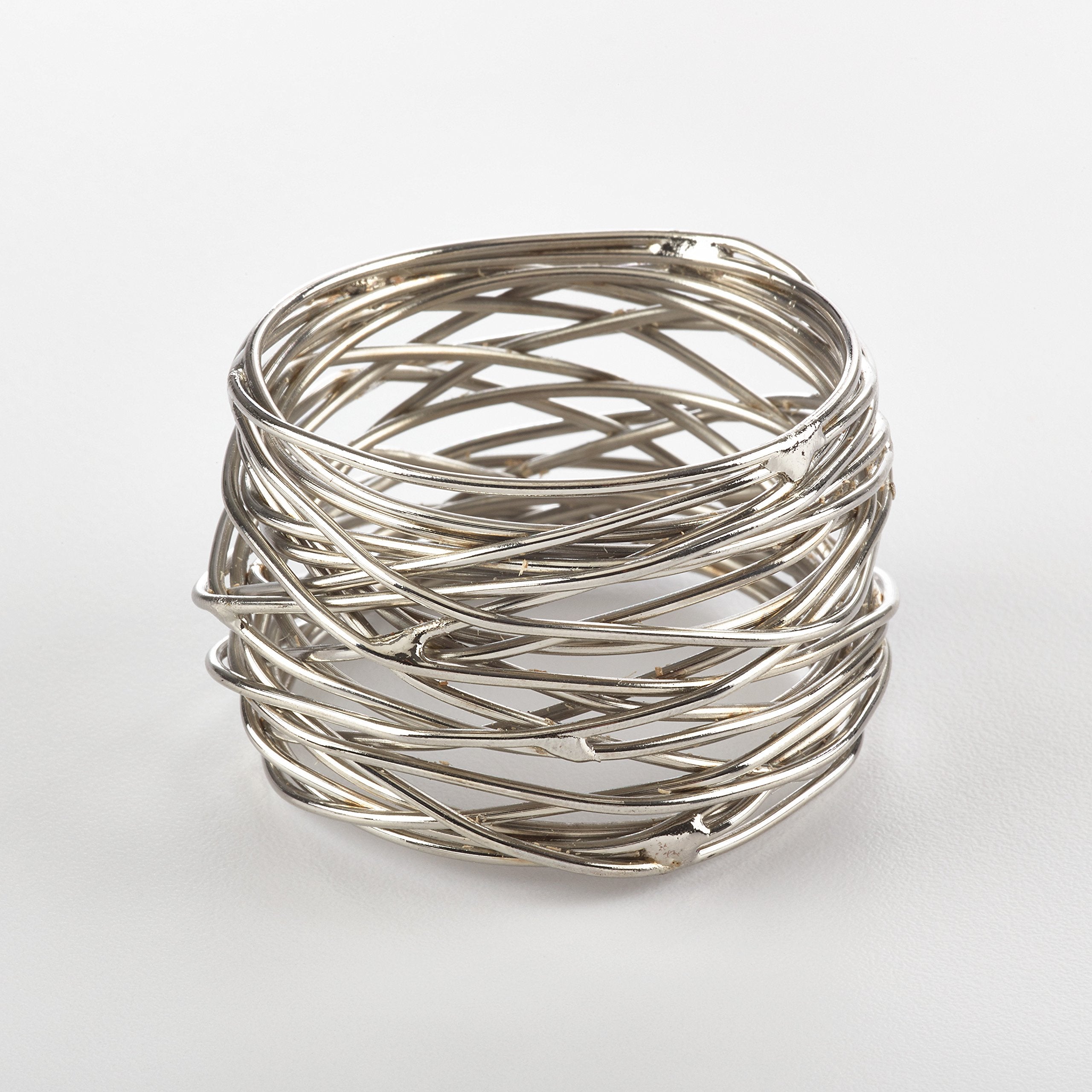 Fennco Styles Metal Design Napkin Rings - Sold Per 4 (Silver)