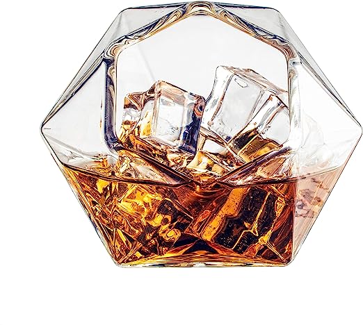 Set Of 4 Diamond Whiskey Wine Glasses 10OZ Wine Whiskey Water Diamond Shaped Diamonds Collection Spa