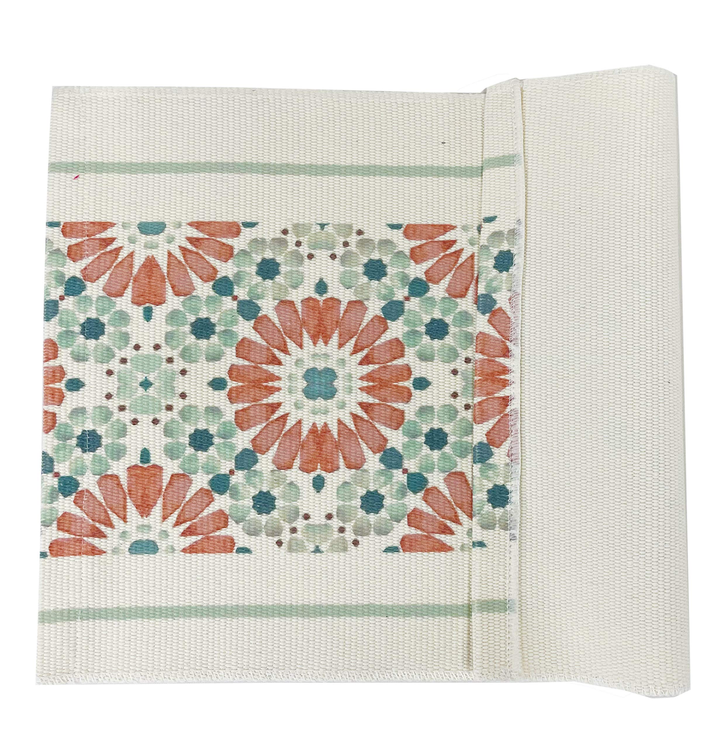 Fennco Styles Diamond Print Braided Cotton Placemats 14" W x 19" L, Set of 4