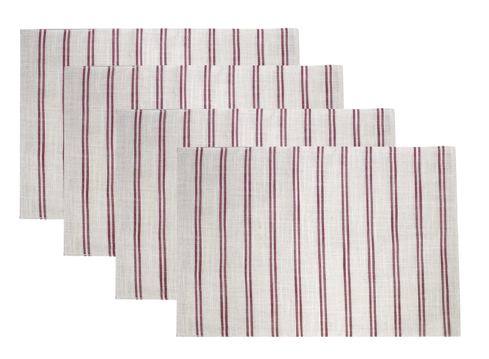 Fennco Styles Modern Striped Linen Blend Table Runner 16" W x 54" L - Beige Woven Table Cover for Home Décor, Dining Table, Banquets, Family Gathering and Special Events