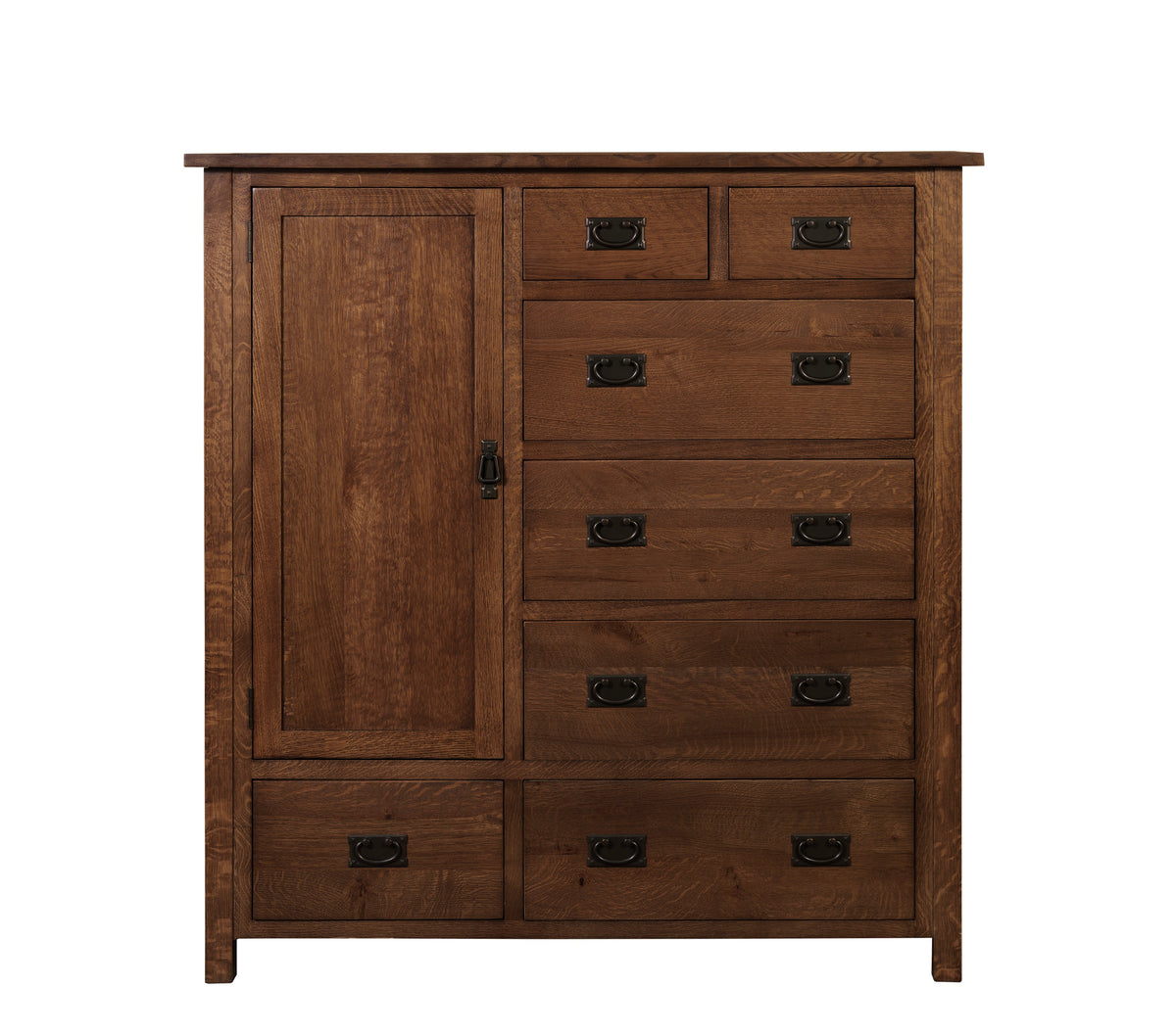 Mission Style Solid Oak Chest of Drawers - Walnut (AW)