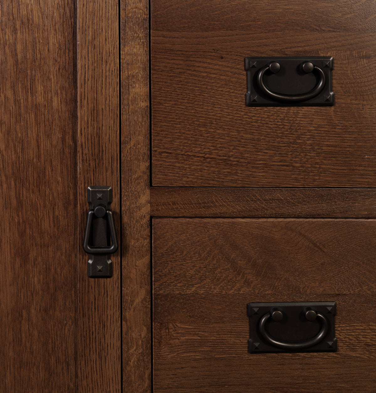 Mission Style Solid Oak Chest of Drawers - Walnut (AW)
