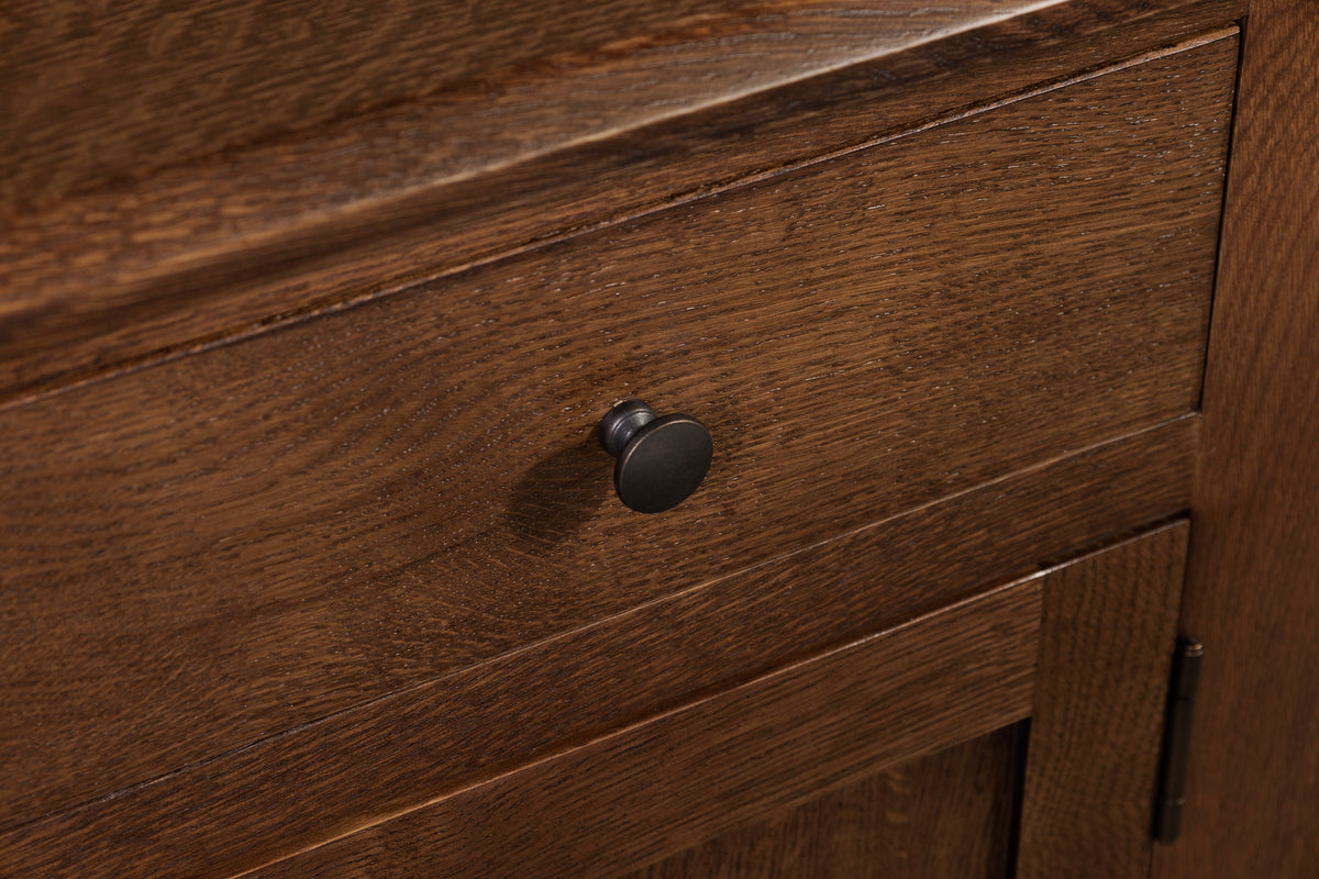 Mission White Oak 1 Drawer 1 Door Inlay End Table - Walnut stain