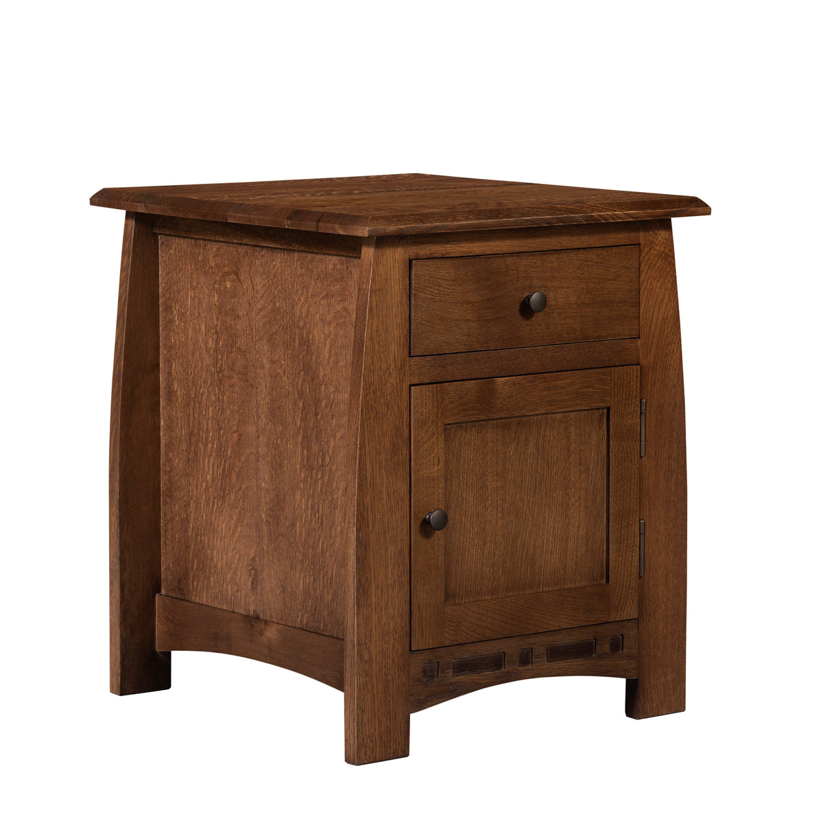 Mission White Oak 1 Drawer 1 Door Inlay End Table - Walnut stain