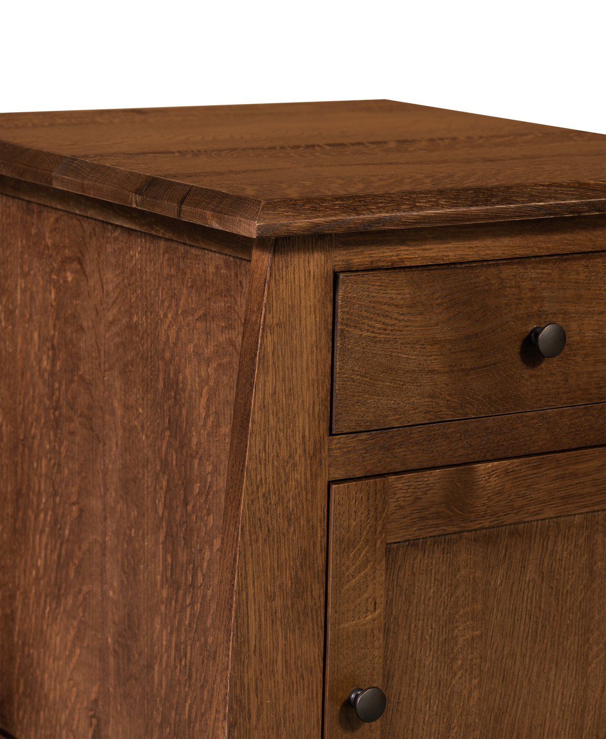 Mission White Oak 1 Drawer 1 Door Inlay End Table - Walnut stain