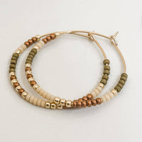 Fall Edition - Beaded Hoop Earrings - Hypoallergenic, Boho