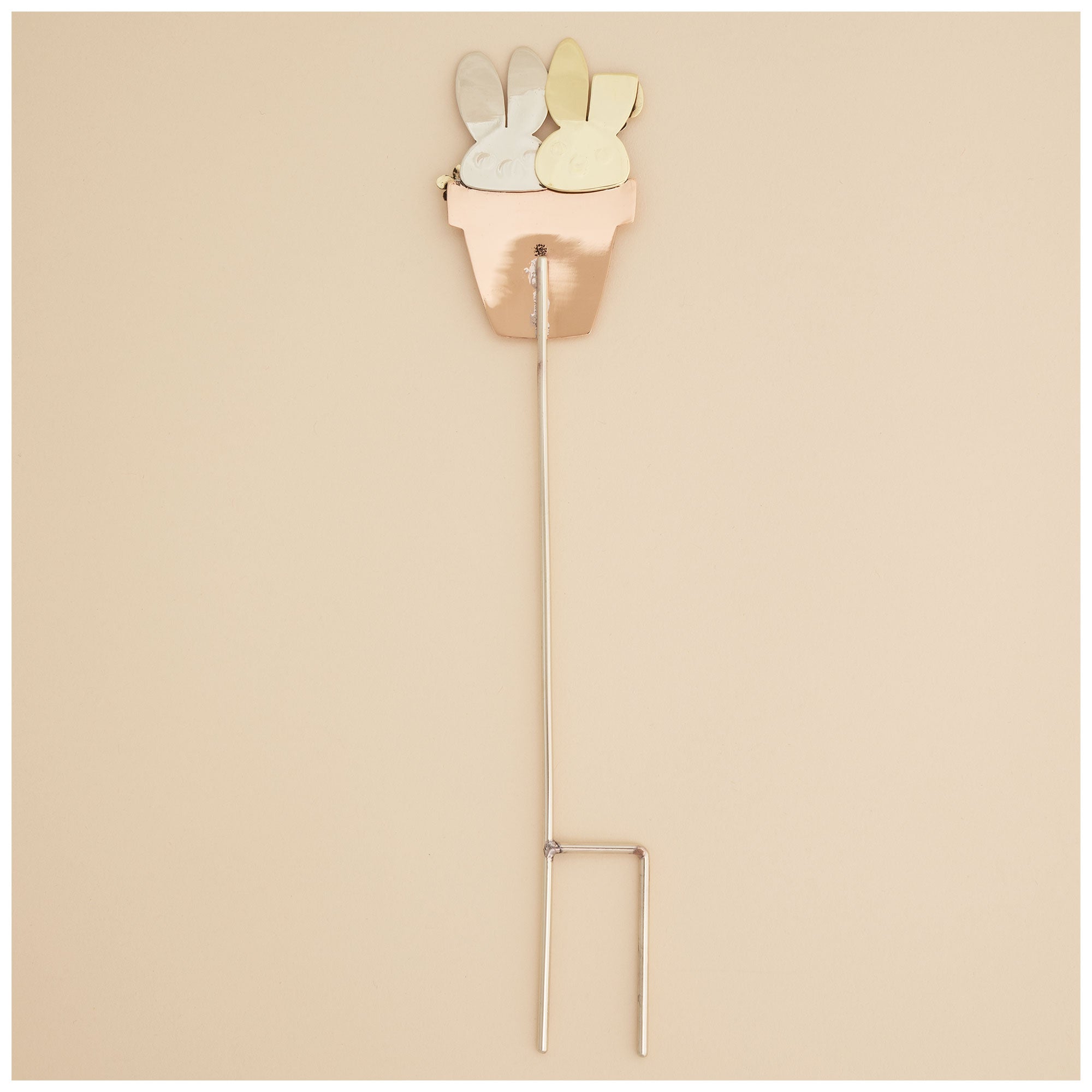 Sweet Bunnies Mixed Metal Plant Stake