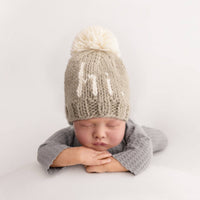 Hi. Pebble Brown Hand Knit Beanie Hat Baby & Kids