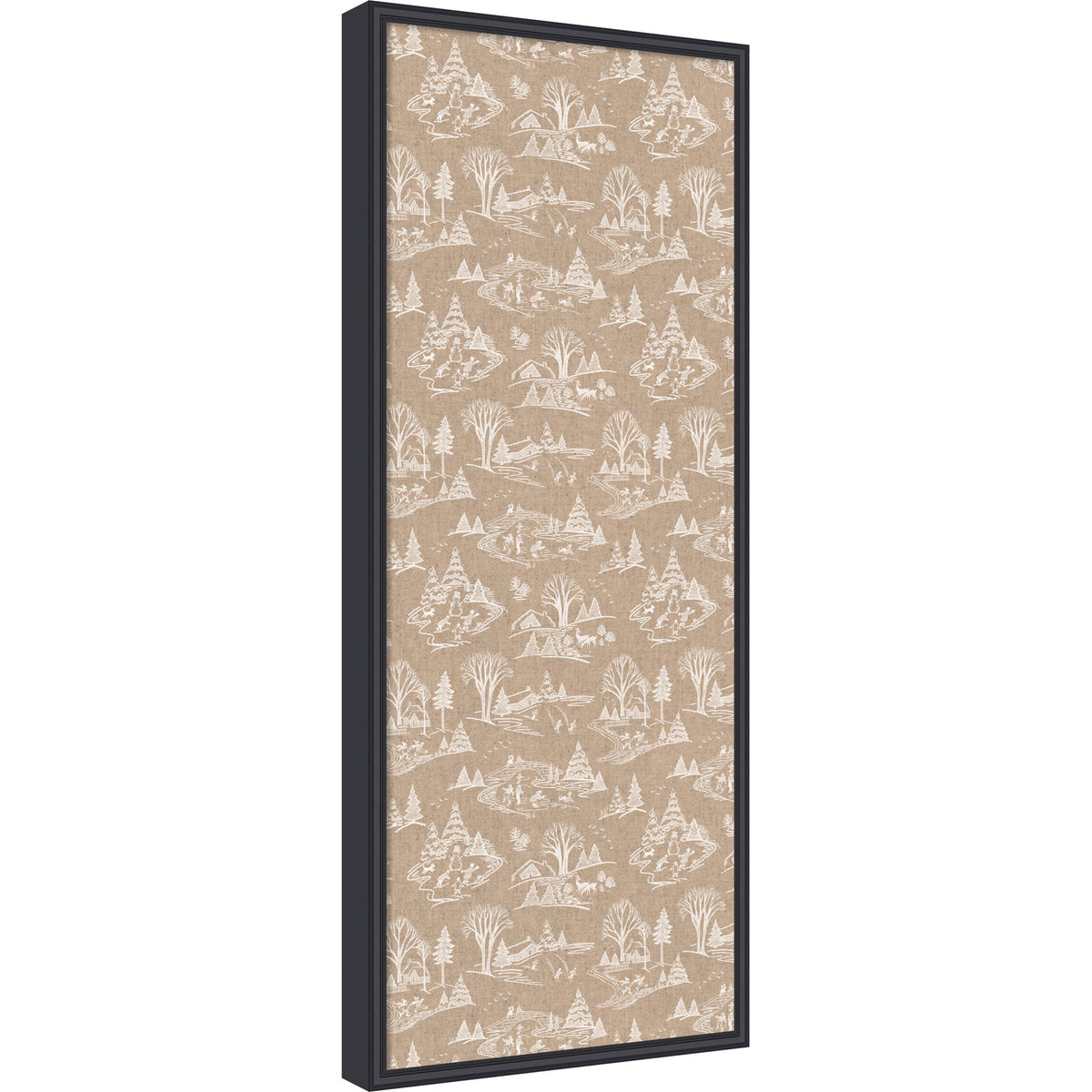 Kate and Laurel Framed Fabric Pinboard Wonderland White Toile