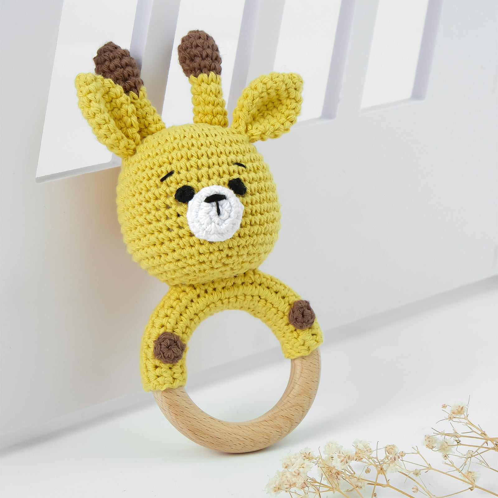 Carving Name Baby Soothing Bell Newborn Gift Bath Gift Knitted Cartoon Doll