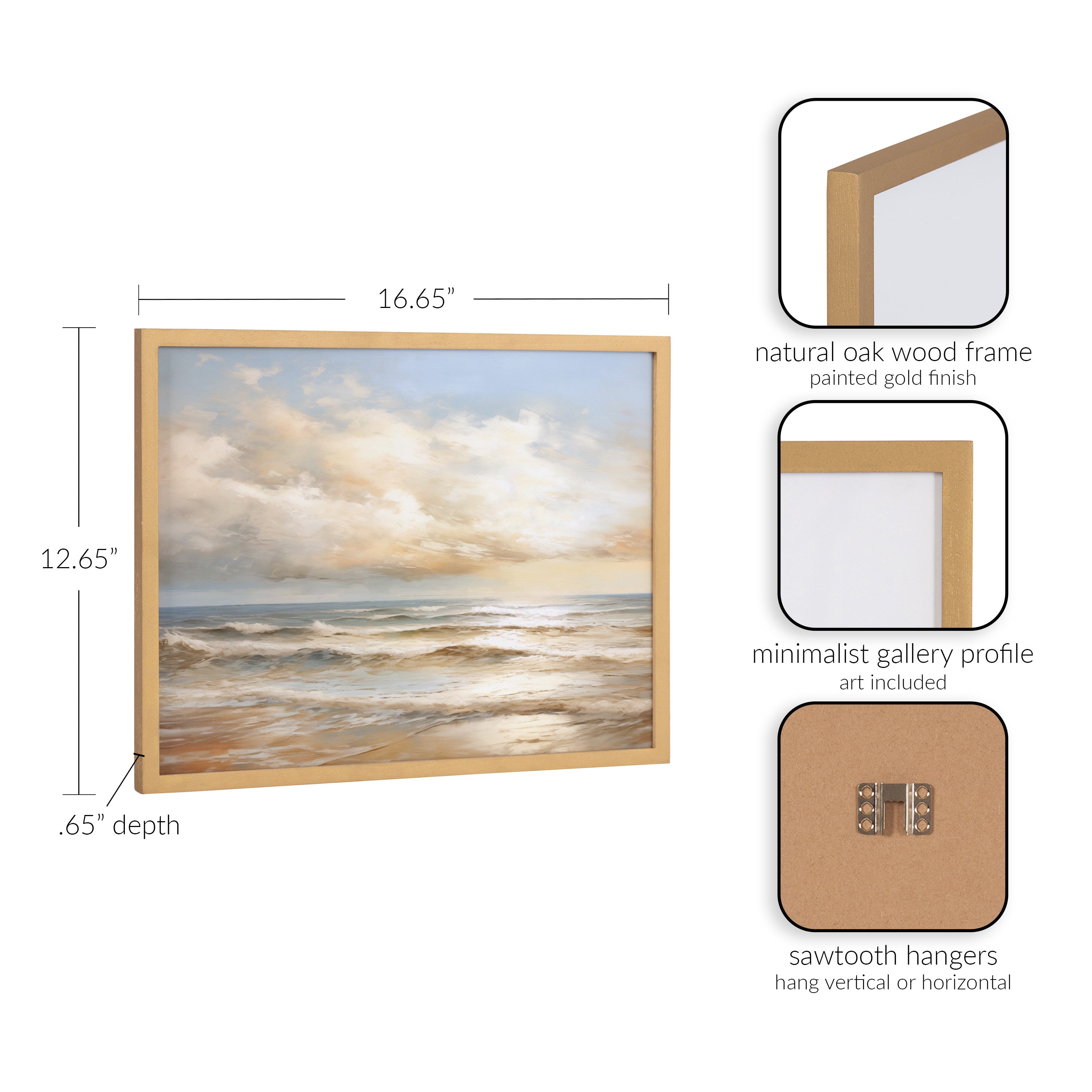 Gallery Beach Waves Sunset Cloud Landscape Print by The Creative Bunch Studio