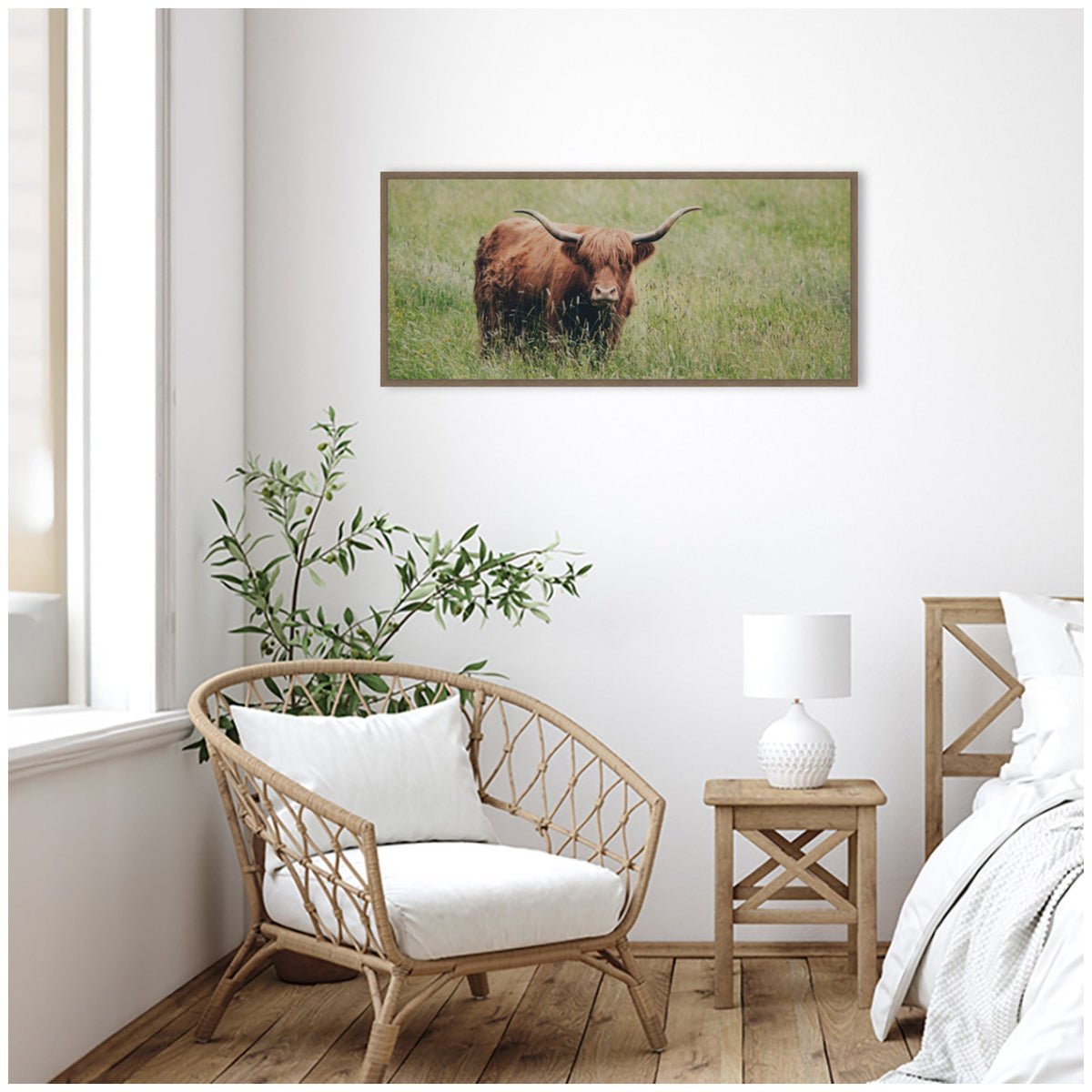 Highland Cow No. 1 by Laura Evans Framed Canvas Wall Art Print